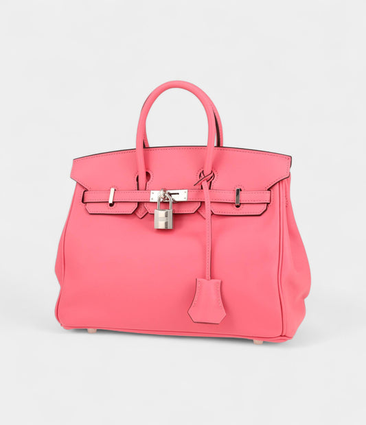 Hermès Birkin 25 Cm Handbag In Azalea Pink Swift Leather