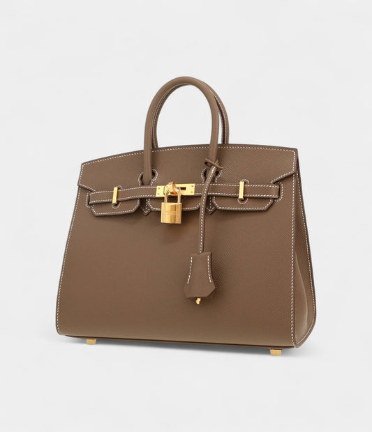 Hermès Birkin 25 Cm Handbag In Etoupe Epsom Leather
