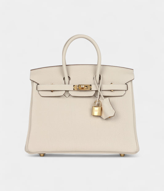 Hermès Birkin 25 Craie Togo Gold Hardware