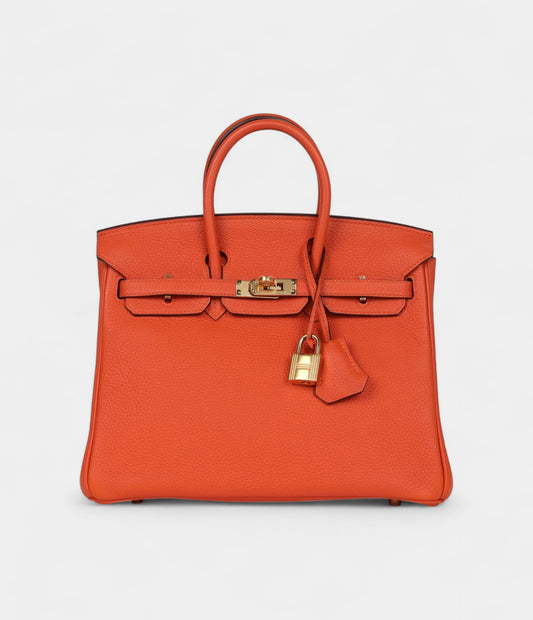 Hermès Birkin 25 Feu Togo Gold Hardware