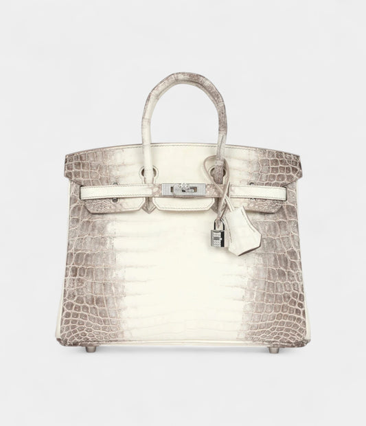 Hermès Birkin 25 Himalaya Niloticus Crocodile Diamond Encrusted Palladium Hardware