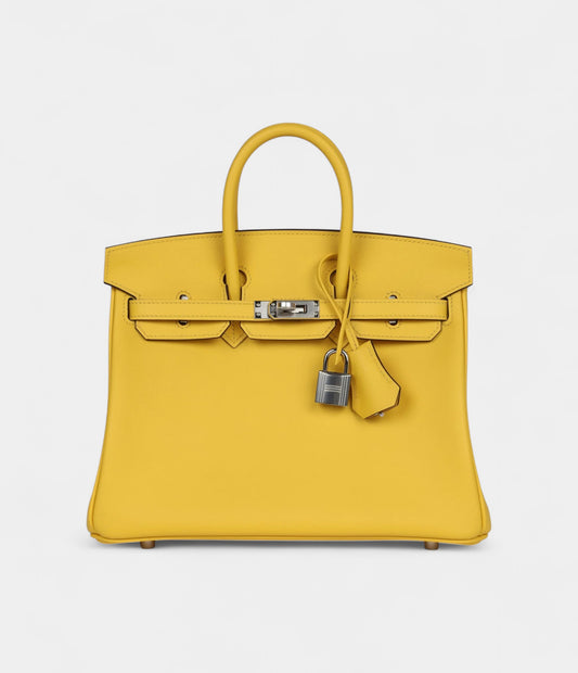 Hermès Birkin 25 Jaune de Naples Swift Palladium Hardware