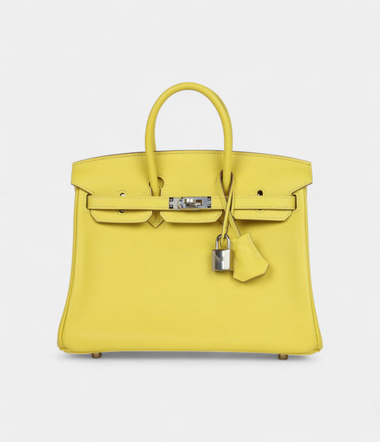 Hermès Birkin 25 Lime Swift Palladium Hardware