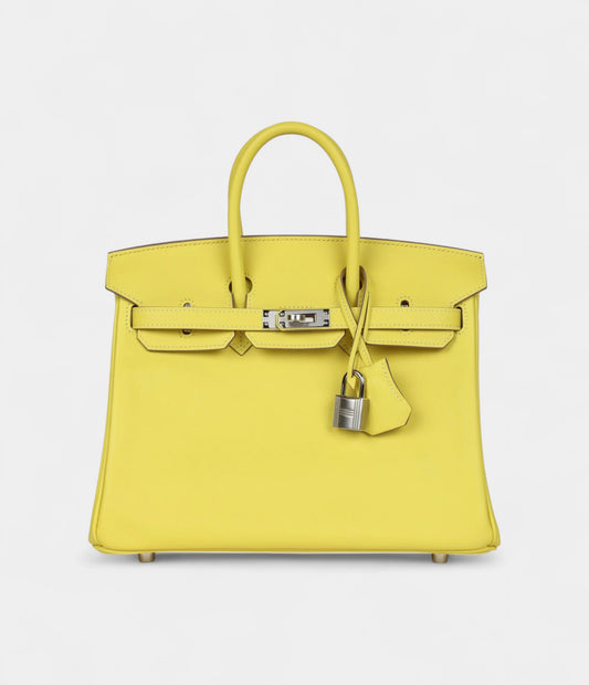Hermès Birkin 25 Lime Swift Palladium Hardware