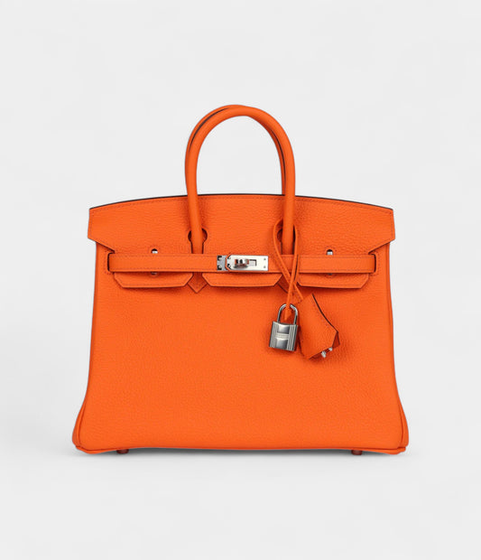 Hermès Birkin 25 Orange Minium Togo Palladium Hardware