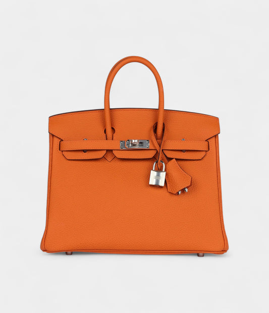Hermès Birkin 25 Orange Togo Palladium Hardware