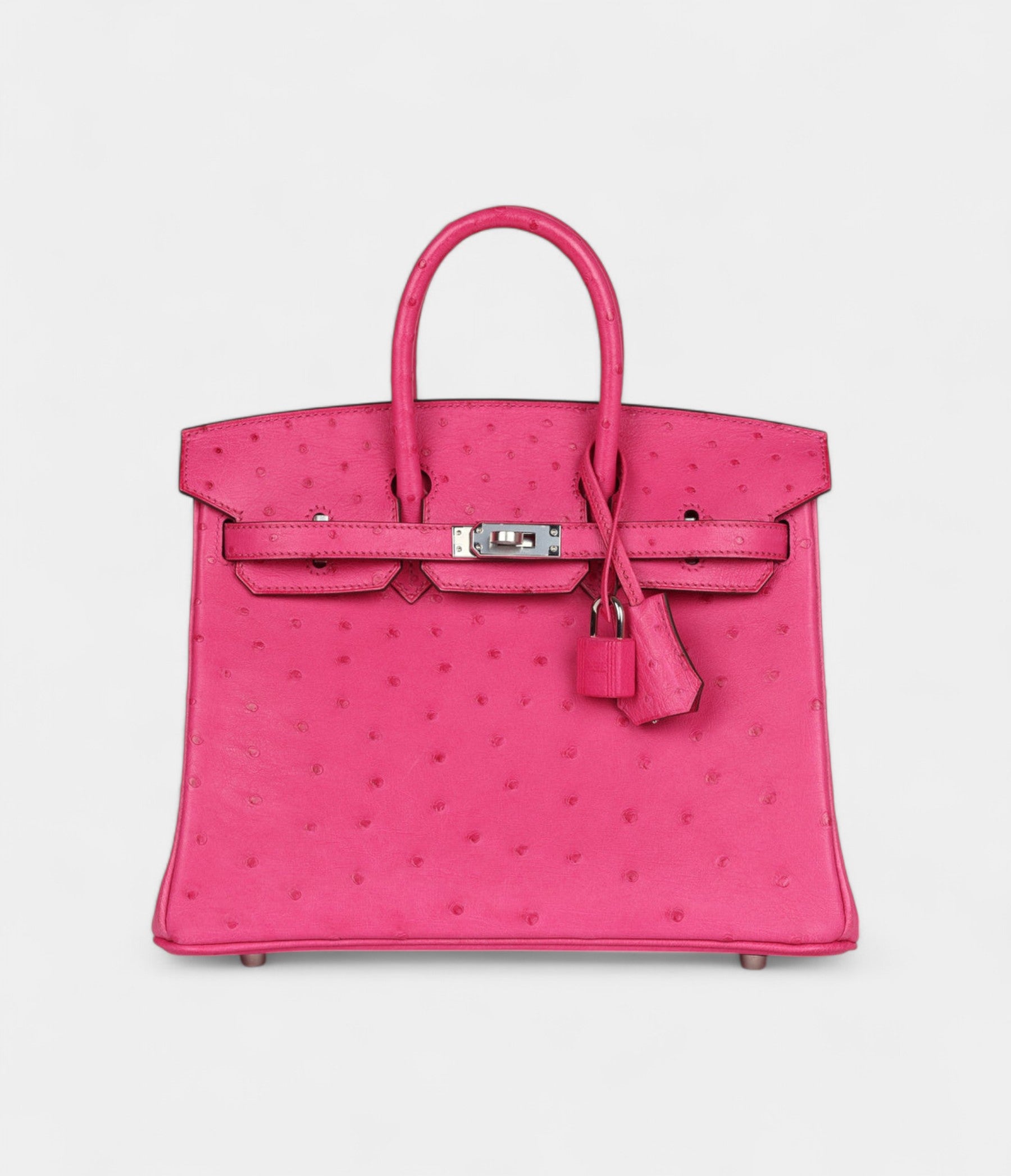 Hermès Birkin 25 Rose Tyrien Ostrich Palladium Hardware