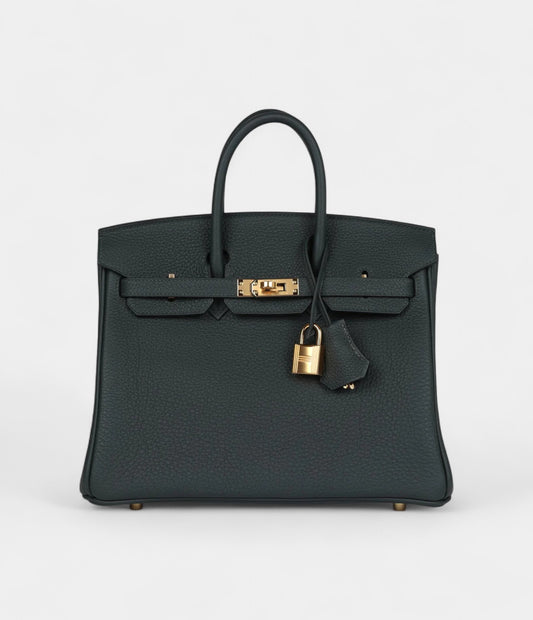Hermès Birkin 25 Vert Fonce Togo Gold Hardware