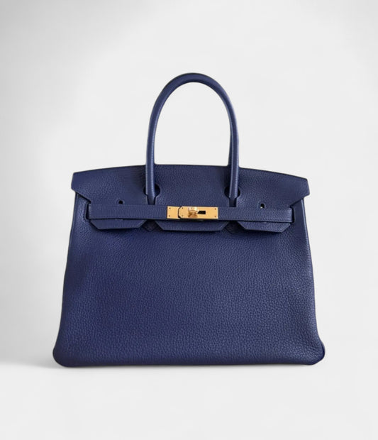 Hermès Birkin 30 Blue Leather Tote Effortless Chic in a Cool, Sophisticated Tone
