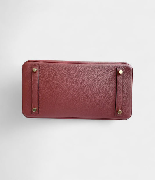 Hermès Birkin 30 Burgundy Leather Handbag Deep Elegance in a Rich, Regal Hue