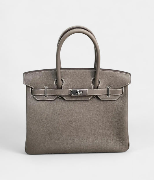 Hermès Birkin 30 Grey Leather Handbag A Timeless Classic of Luxury