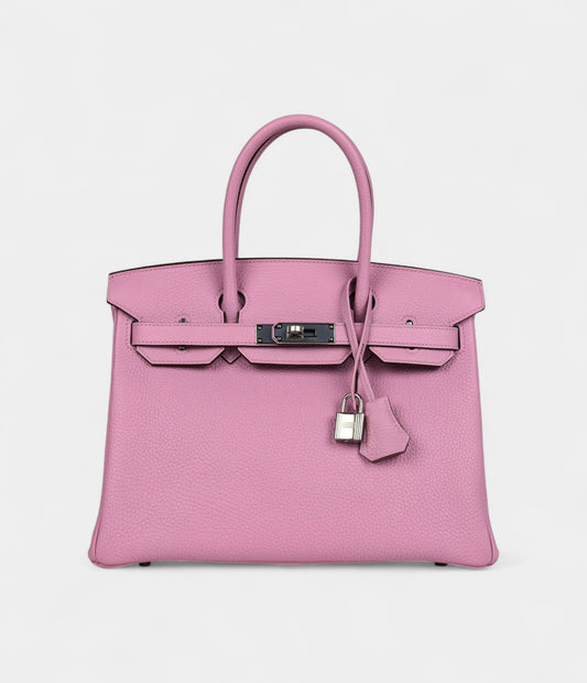 Hermès Birkin 30 Mauve Sylvestre Clemence Palladium Hardware