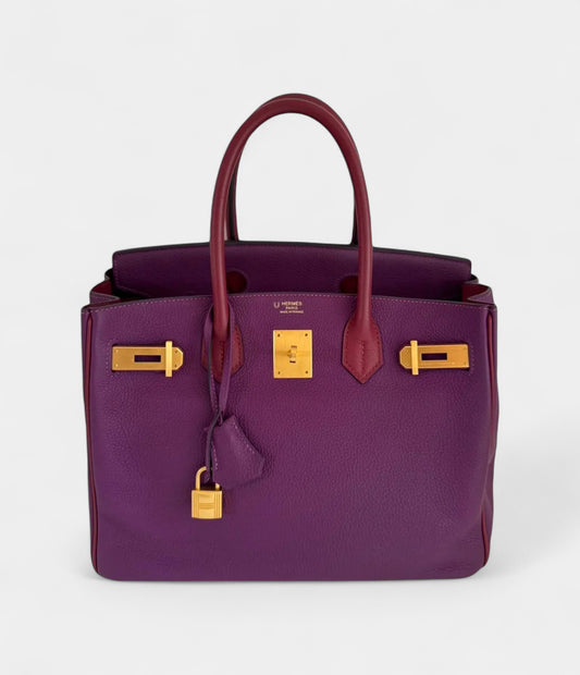 Hermès Birkin 30 Purple Leather Handbag Bold Luxury in a Striking Hue