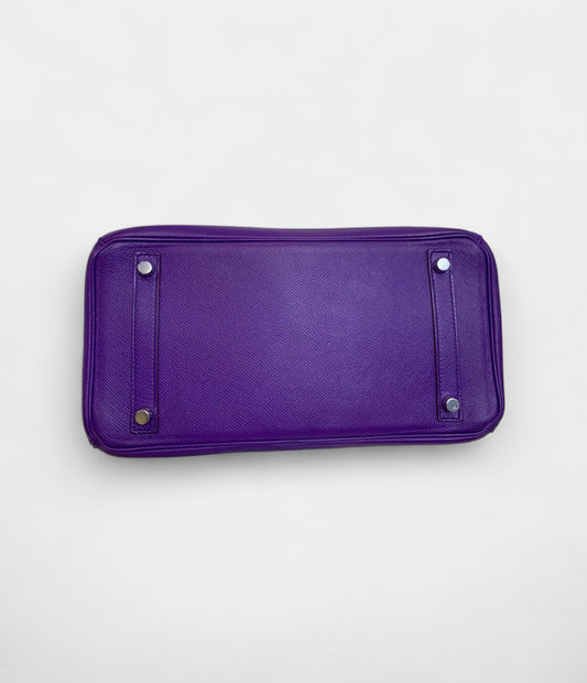 Hermès Birkin 30 Purple Leather Handbag A Timeless Icon in a Captivating Hue