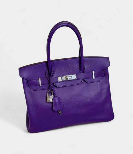 Hermès Birkin 30 Purple Leather Handbag A Timeless Icon in a Captivating Hue
