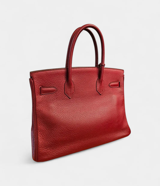 Hermès Birkin 30 Red Leather Handbag A Timeless Icon of Luxury
