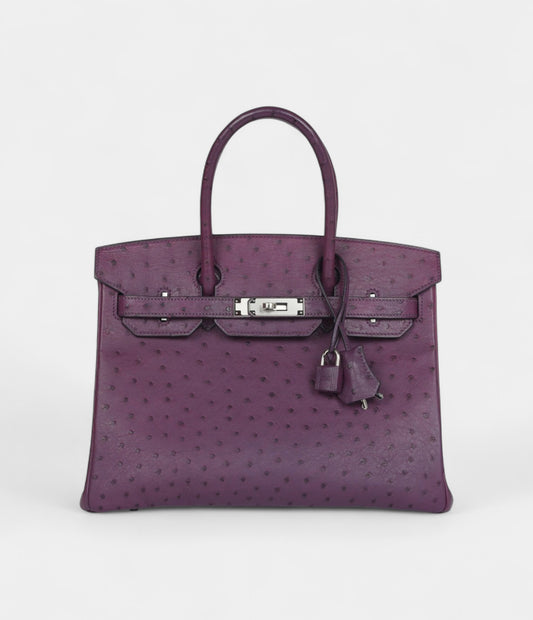 Hermès Birkin 30 Violet Ostrich Palladium Hardware