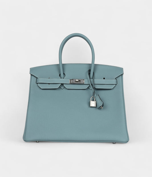 Hermès Birkin 35 Ciel Togo Palladium Hardware