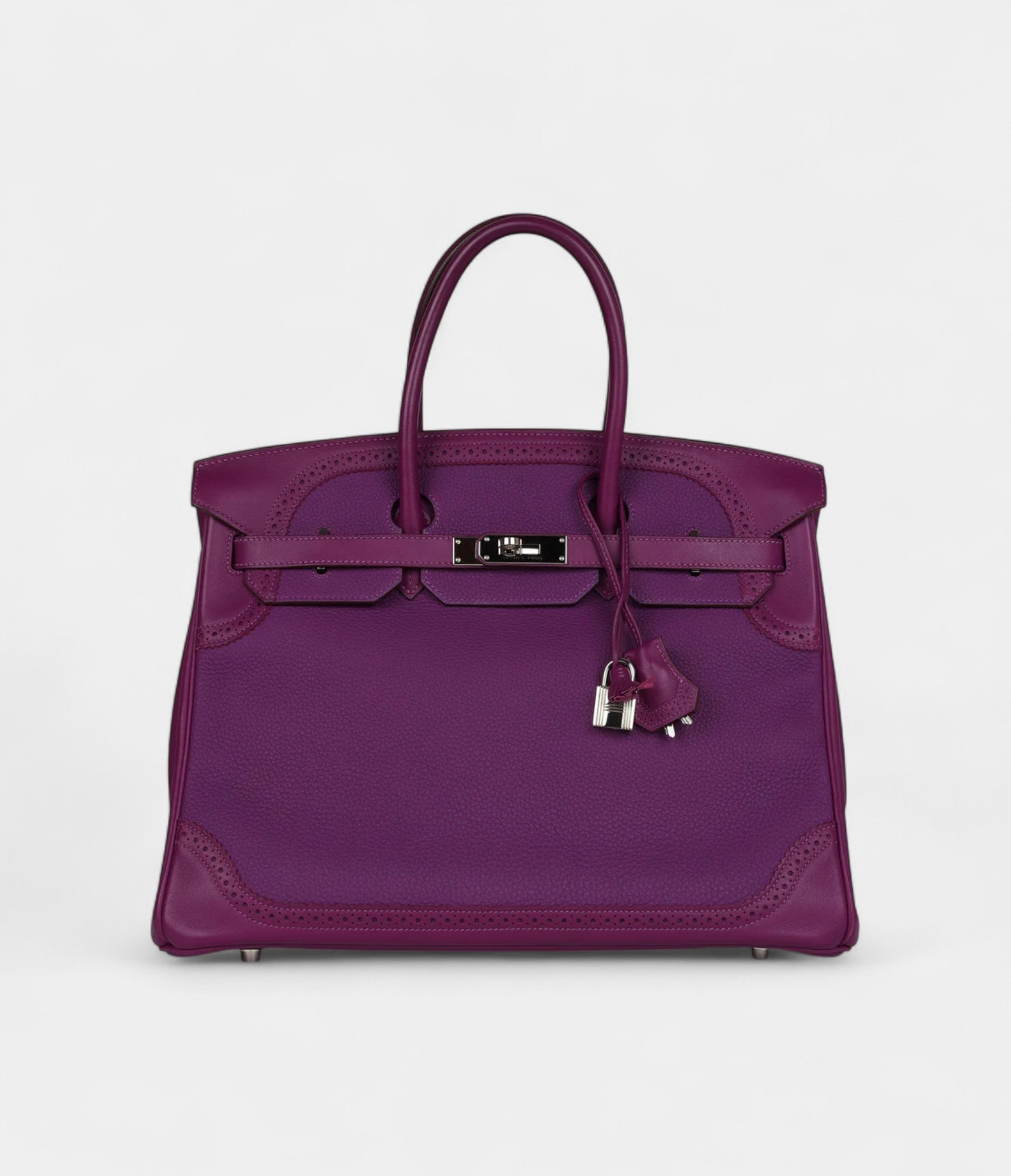 Hermès Birkin 35 Ghillies Anemone Togo and Swift Palladium Hardware