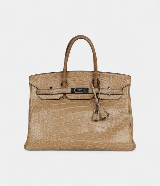 Hermès Birkin 35 Poussiere Matte Alligator Palladium Hardware