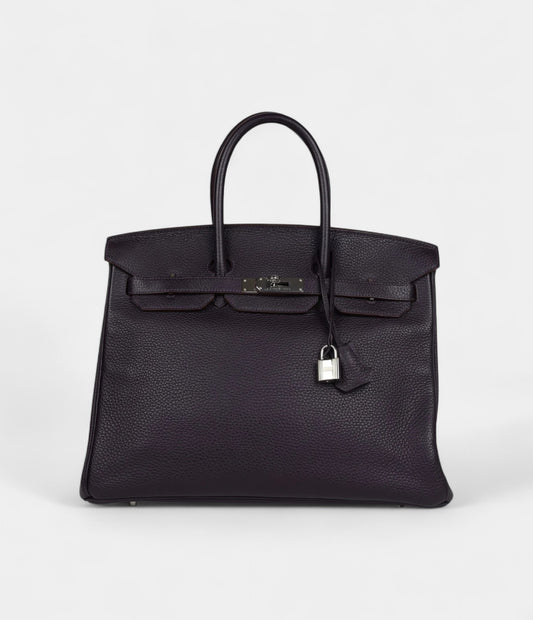 Hermès Birkin 35 Raisin Clemence Palladium Hardware