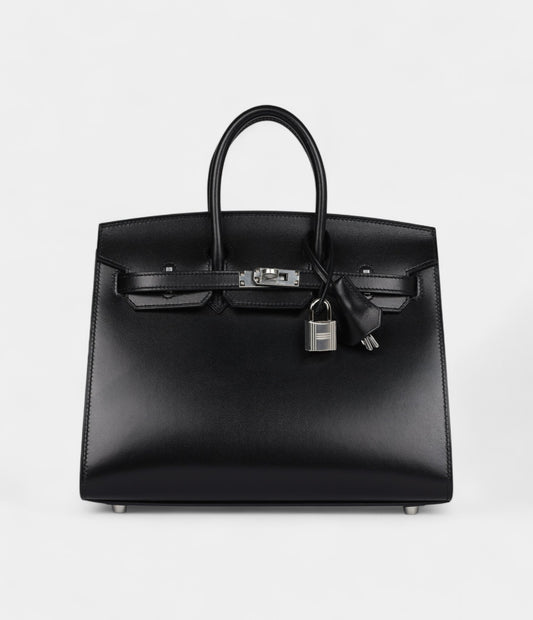 Hermès Birkin Sellier 25 Black Box Palladium Hardware