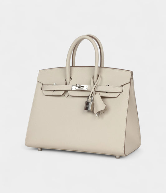 Hermès Birkin Sellier 25 Craie Epsom Palladium Hardware