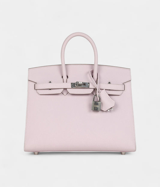 Hermès Birkin Sellier 25 Mauve Pale Epsom Palladium Hardware