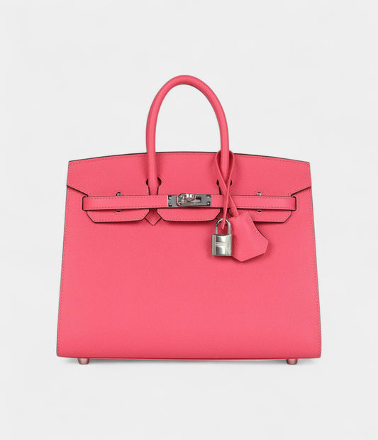 Hermès Birkin Sellier 25 Rose Azalee Epsom Palladium Hardware