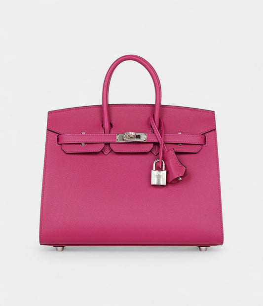 Hermès Birkin Sellier 25 Rose Pourpre Veau Madame Palladium Hardware