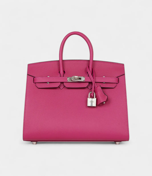 Hermès Birkin Sellier 25 Rose Pourpre Veau Madame Palladium Hardware