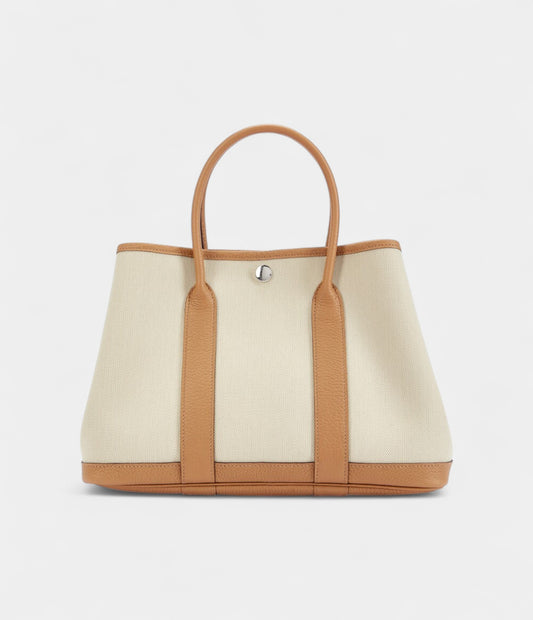 Hermès Biscuit Negonda and Beton Toile Garden Party 30 TPM Palladium Hardware