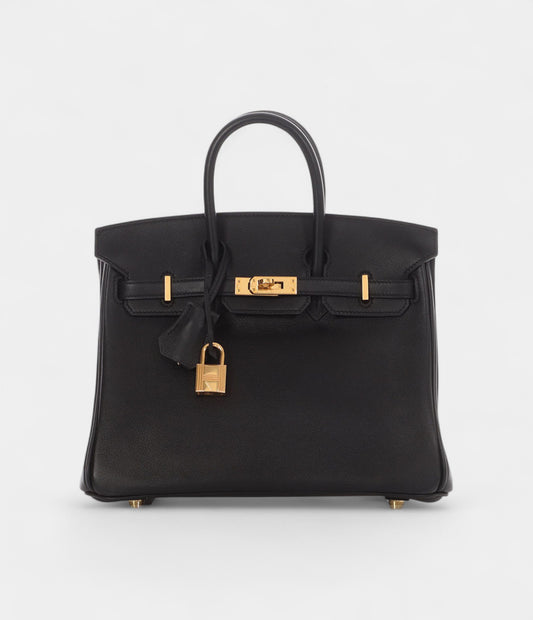 Hermès Black Swift Birkin 25 Gold Hardware