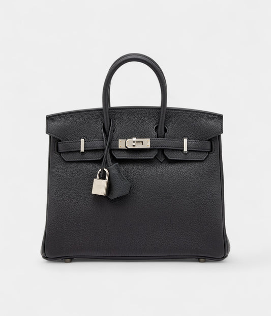 Hermès Black Togo Birkin 25 Palladium Hardware