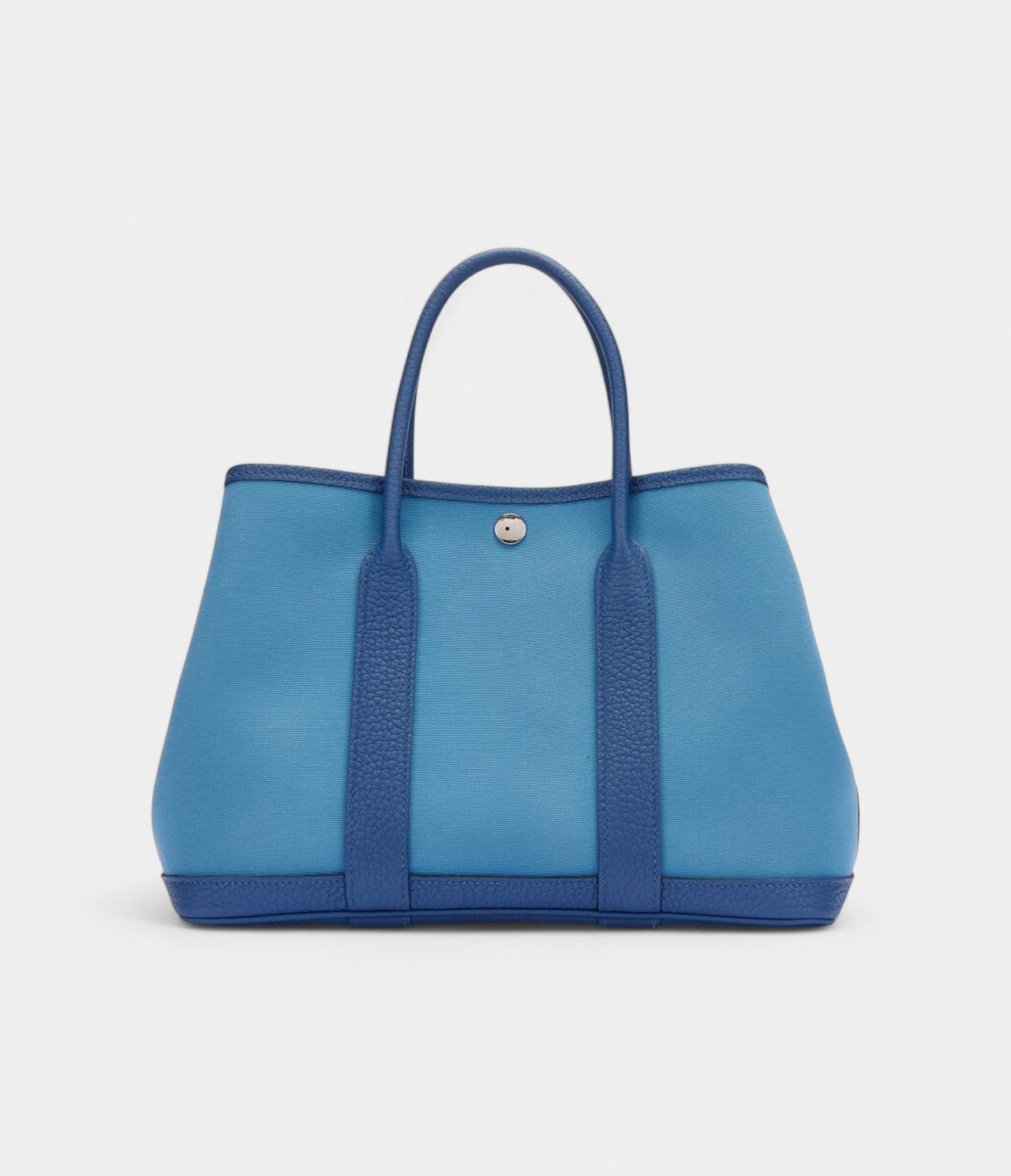 Hermès Bleu Brighton Negonda and Bleu Azur Toile Garden Party 30 TPM Palladium Hardware