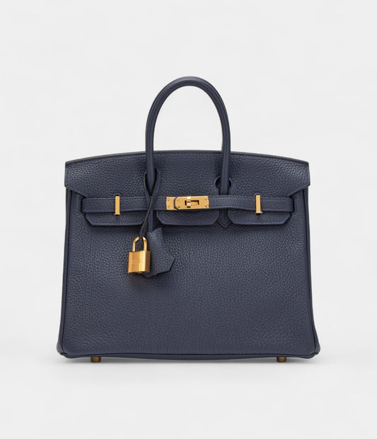 Hermès Bleu Nuit Togo Birkin 25 Gold Hardware Gold Hardware