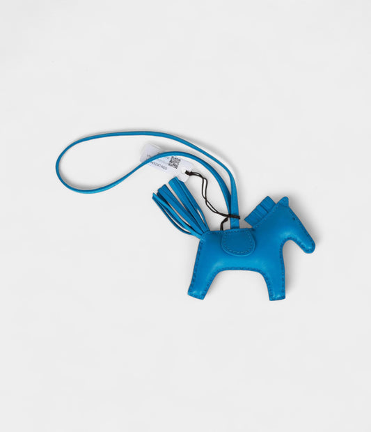 Hermès Bleu Zanzibar Grigri Horse Rodeo Bag Charm PM
