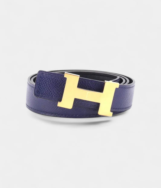 Hermès Blue Leather Belt A Statement of Elegance