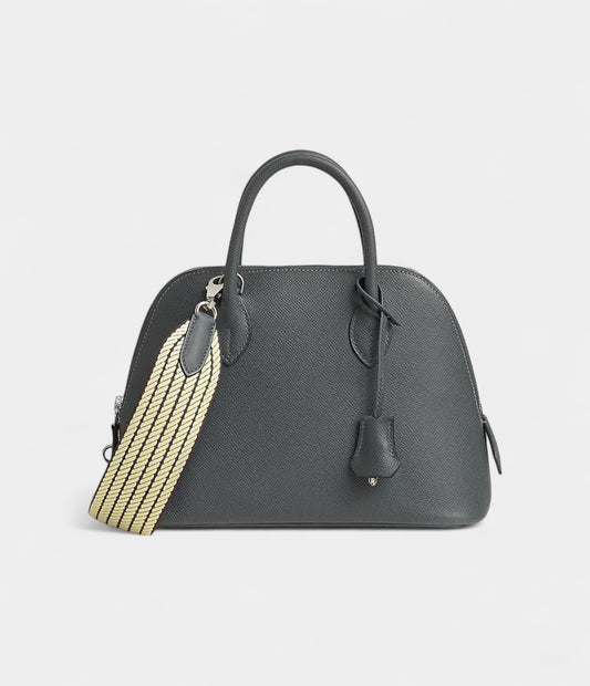 Hermès Bolide 1923 25 Bag in Etain Grey Epsom Leather – Handmade Bag with Contrast Strap