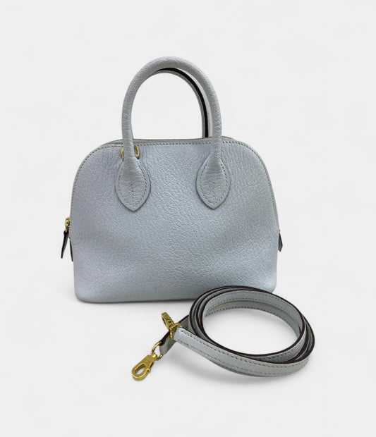 Hermès Bolide 1923 Mini Bag in Light Blue Clemence Leather – Handmade Crossbody Handbag
