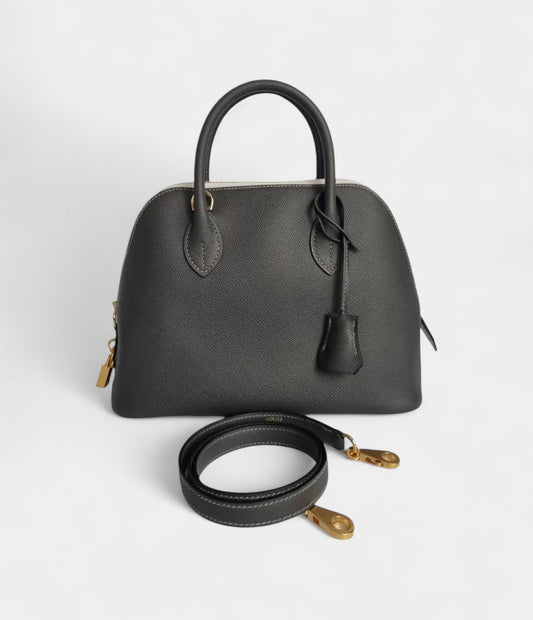 Hermès Bolide 1923 Mini Gris Etain Epsom Leather with Gold Hardware