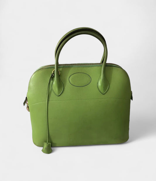 Hermès Bolide 31 Bag in Apple Green Leather – Handmade Classic Handbag
