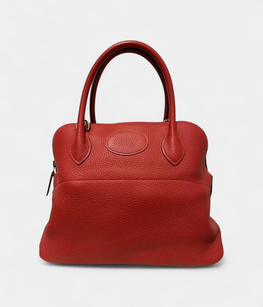 Hermès Bolide 31 Bag in Red Clemence Leather – Handmade Timeless Handbag