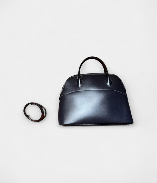 Hermès Bolide 31 Navy Box Calf Leather Bag with Strap