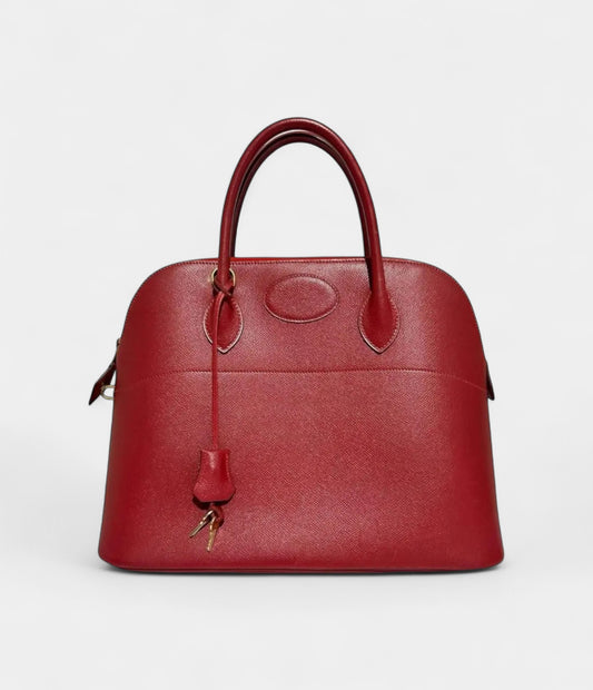 Hermès Bolide 31 Rouge Vif Epsom Leather with Gold Hardware