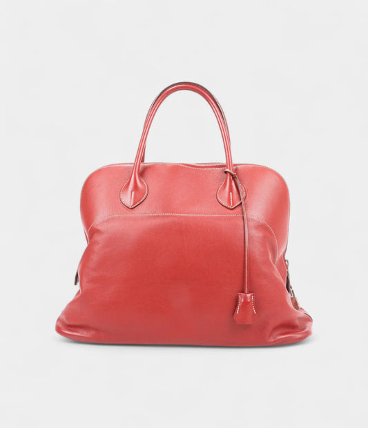 Hermès Bolide 40 Travel Bag in Red Leather – Handmade Luxury Weekender