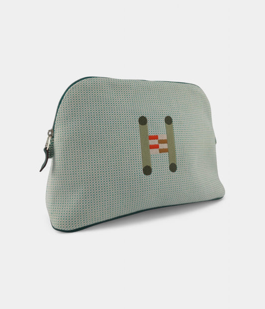 Hermès Bolide Medium Travel Case in Cloud & Mint Cotton