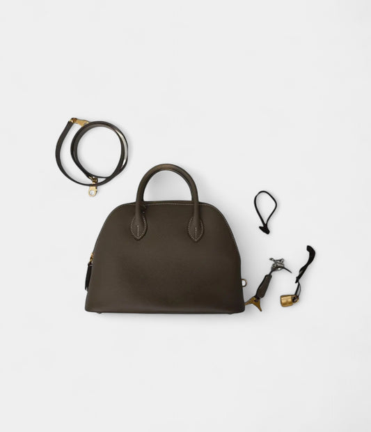 Hermès Bolide Mini Bag in Grey Leather – Handmade with Full Accessories