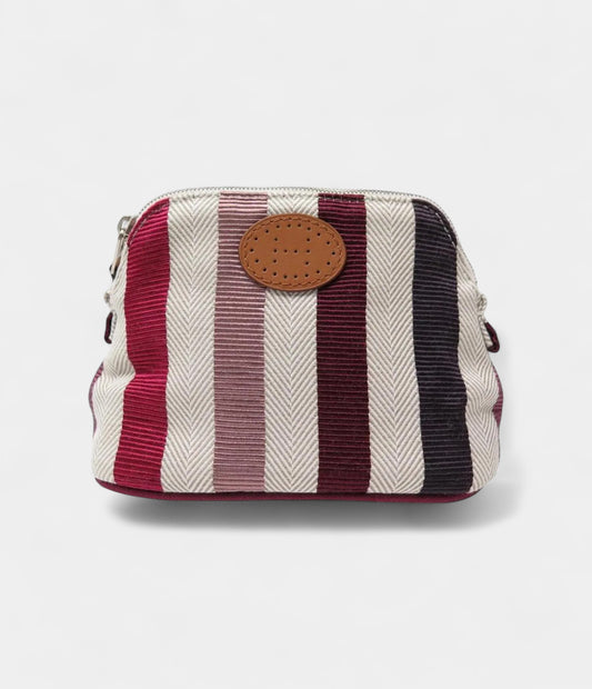 Hermès Bolide Mini Pouch in Multicolor Striped Cotton – Handmade Bag