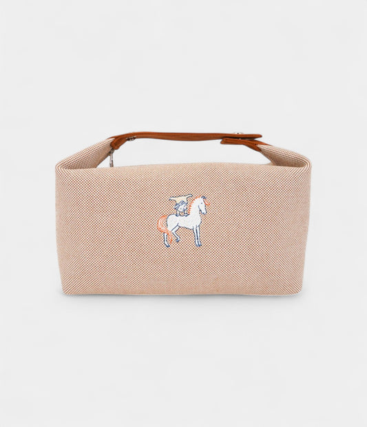 Hermes Bride-A-Brac Cabriole Case Biscuit Canvas Large Model